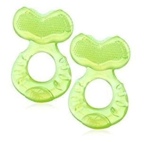 Nuby Silicone Teethe-EEZ Teether ncludes Hygienic Case (Green (Pack of 2))