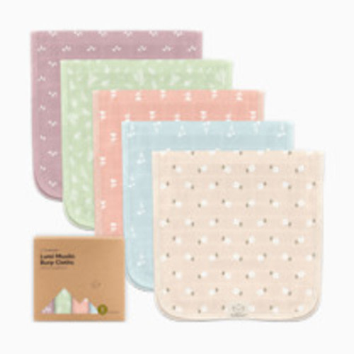 KeaBabies Lumi Muslin Burp Cloths (5 Pack) - Bloom