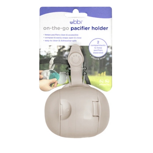 On-the-go pacifier holder: Taupe