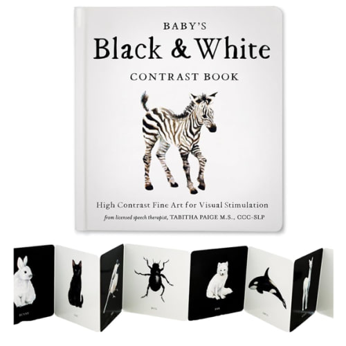 Baby's Black and White Contrast Book: High-Contrast Art for Visual Stimulation at Tummy Time (Tabitha Paige Children's Book Series)