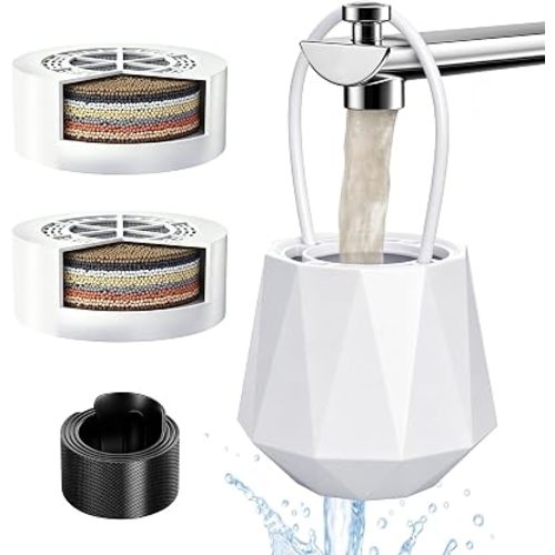 Bath Filter for Tub, Bathtub Water Filter 8-Stage, Bath Water Filter with 2 Pack Filters, Removes 90%+ Chlorine & Impurities, BPA Free, 2.5 GPM High Flow, 77°F-158°F for Skin & Hair Care