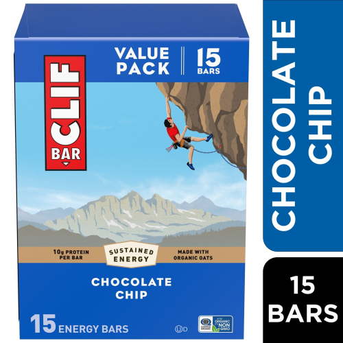 CLIF BAR Energy Protein Bars, Chocolate Chip, 15ct