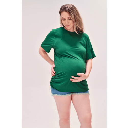 The Cameron Unisex Nursing and Skin to Skin Shirt in Emerald