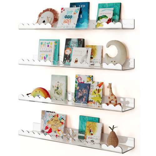 Isabelle & Max™ 4 Pack 23 Inches Acrylic Book Shelf for Kids Room, Floating Shelves for Wall | Wayfair