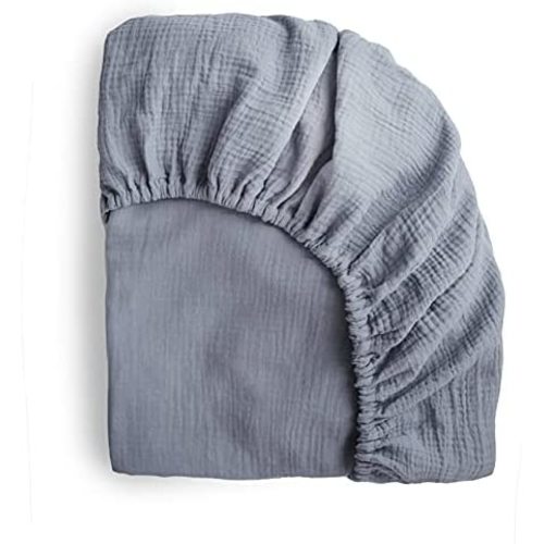 mushie Extra Soft Muslin Fitted Crib Sheet | 28"x 52" (Tradewinds)