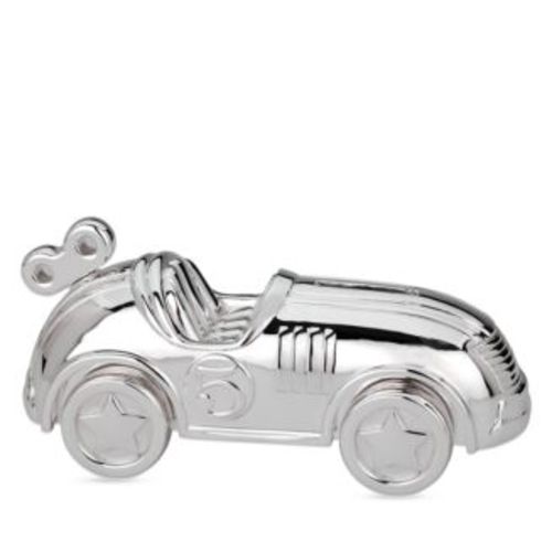 Silverplated Race Car Coin Bank