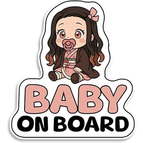 Baby on Board Signs for Car, Little Demon, Waterproof and UV-Resistant Baby on Board Sticker, Durable Sign for Safety Awareness, Easy to Apply for Window or Bumper