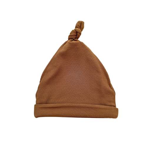 Knot Hat - Caramel Ribbed