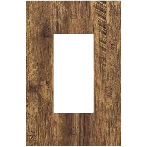 Outlet Covers Rustic Wood Grain Country Vintage Wooden Board 1 Gang Single Rocker Light Switch Cover Plate Decorative GFCI Wallplates Socket Cover Electrical Switch Plate Covers for Farmhouse Home