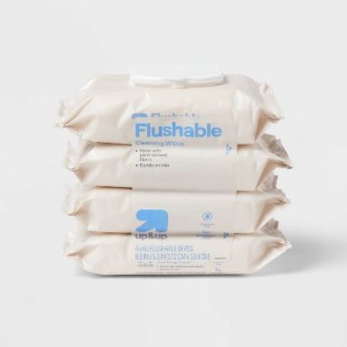 Cleansing Flushable Cloths - Fragrance Free - 60ct/4pk - up&up™
