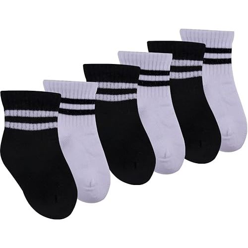 Bella Seamless-Toe Turkish Cotton Ribbed Crew Socks - Stylish and Cozy 6-Pack Baby & Toddler Socks