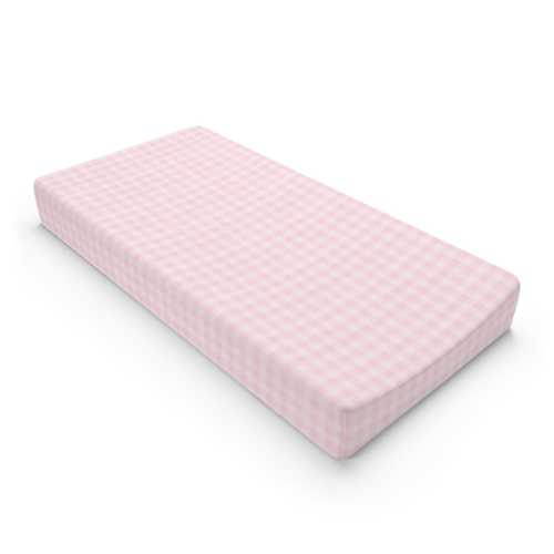 Pink Gingham Baby Changing Pad Cover