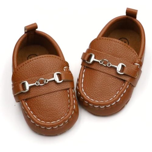 First Walking Shoes for Baby Boys Delightful Solid Color Slip-On Loafers, Lightweight, Non-Slip Flat