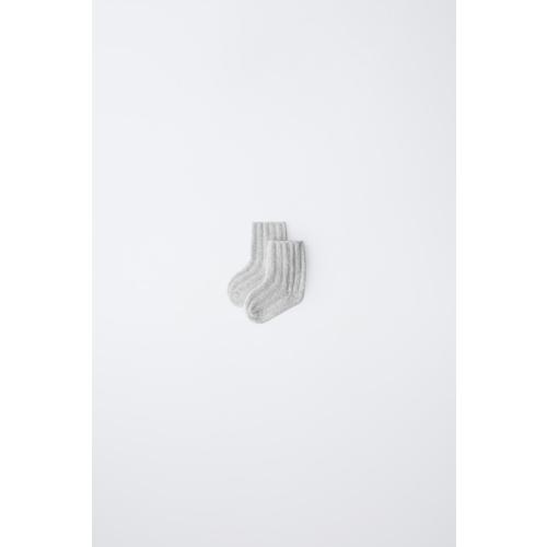 RIBBED KNIT SOCKS - Gray marl | ZARA United States
