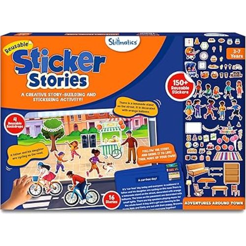 Skillmatics Activity Kit - Creative Storytelling & Skill Building with 150+ Reusable Stickers, Educational, Mess-Free Fun, Preschool & Kindergarten Toy, Gifts for Kids Ages 3, 4, 5, 6, 7