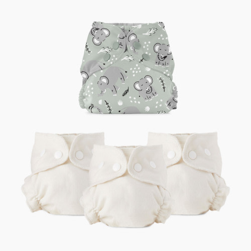 Esembly Blowout Proof Cloth Diaper Bundle - Elephants, Size 2 (18-35lbs)