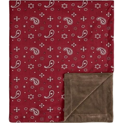 Sweet Jojo Designs Wild West Bandana Baby Boy Receiving Security Swaddle Blanket for Newborn or Toddler Nursery Car Seat Stroller Soft Minky - Red Western Southern Country Cowboy