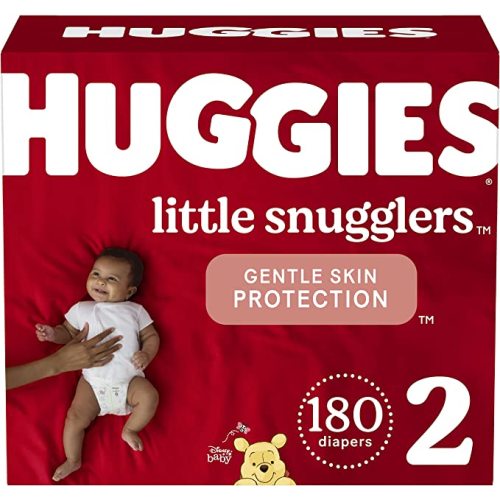 Baby Diapers Size 2 (12-18 lbs), 180ct, Huggies Little Snugglers