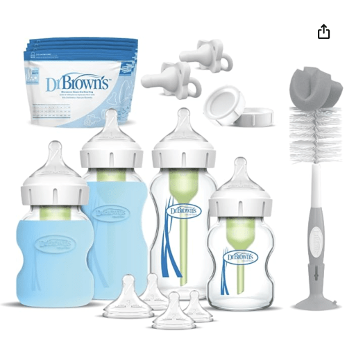 Dr. Brown’s Options + Wide-Neck Glass Baby Bottle Starter Set