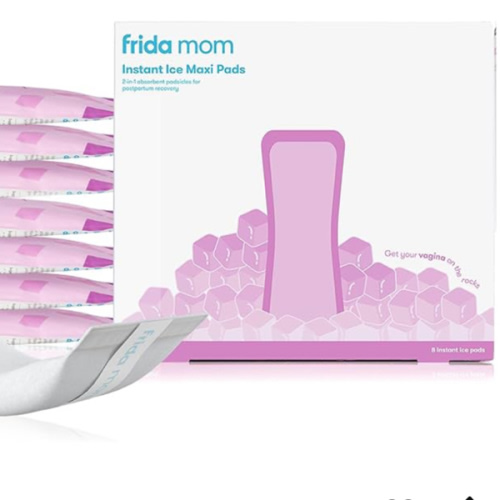 Frida Mom 2-in-1 Postpartum Pads, Absorbent Perineal Ice Maxi Pads, Instant Cold Therapy Packs and Maternity Pad in One