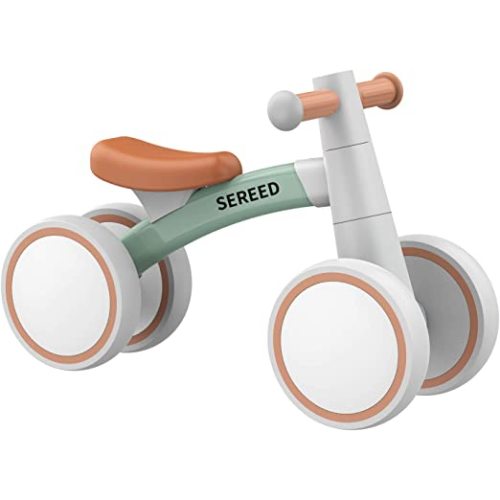 SEREED Baby Balance Bike for 1 Year Old Boys Girls 12-24 Month Toddler, 4 Wheels Toddler First Birthday Gifts - Green
