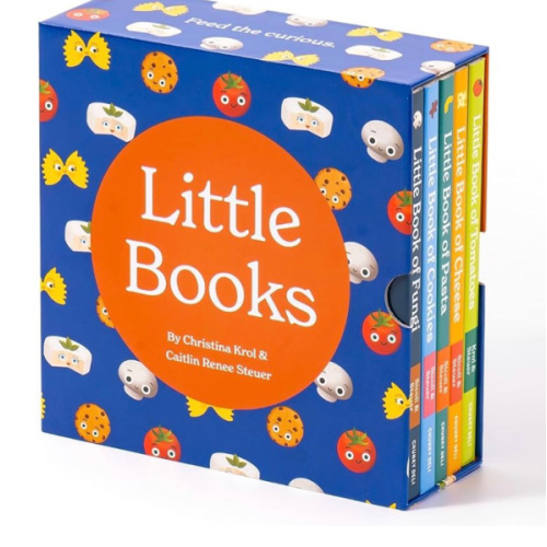 Little Books Starter Collection 5 Culinary Board Book Set for Babies and Toddlers Including Cheese, Cookies, Fungi, Pasta, Tomatoes Vibrant Creative Foodie Baby Shower Gift