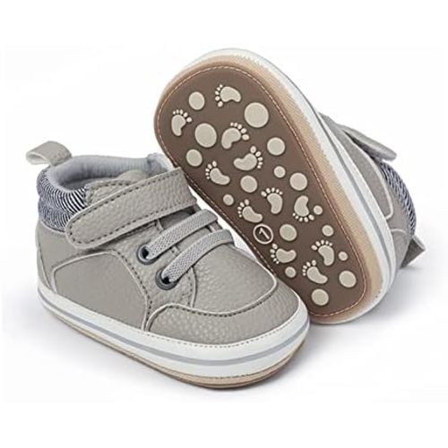 RVROVIC Baby Boys Girls Anti-Slip Sneakers Soft Ankle Boots Toddler First Walkers Newborn Crib Shoes