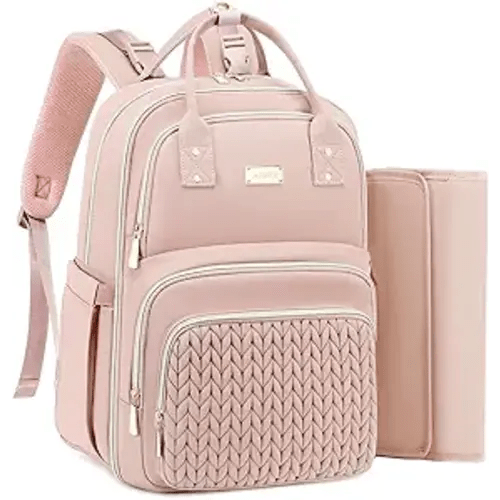 Diaper Bag Backpack - Large Multi functional, Boys, Girls & Baby Travel Essentials Tote with Changing Pad, Insulated Pockets, Stroller Straps, Waterproof - Baby Backpack for Mom & Maternity (Pink)