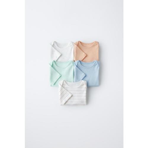 FIVE-PACK OF DROPLET AND STRIPE BODYSUITS - Multicolored | ZARA United States