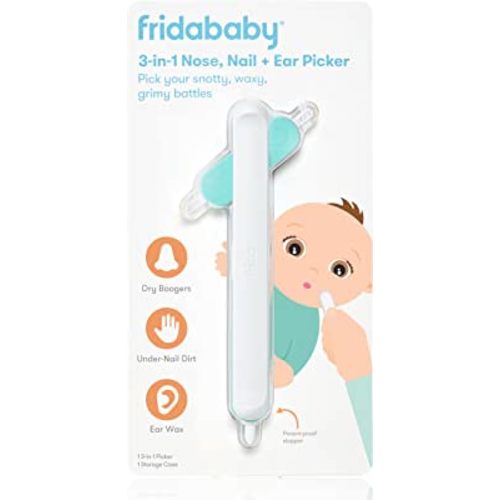 Frida Baby 3-in-1 Nose, Nail + Ear Picker by Frida Baby the Makers of NoseFrida the SnotSucker, Safely Clean Baby's Boogers, Ear Wax & More