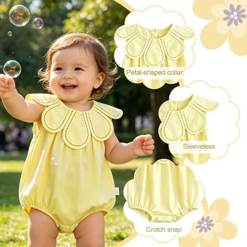 Newborn Baby Girl Floral Romper Infant Sleeveless Solid Jumpsuit Summer Playwear Bodysuit