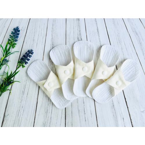 Organic Cotton Panty Liners: Extra-Thin 6" Reusable Muslin Cloth