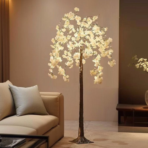 Primrue 6FT Artificial Cherry Blossom Tree LED Floor Lamp, 71" Lighted Cherry Tree & Reviews | Wayfair