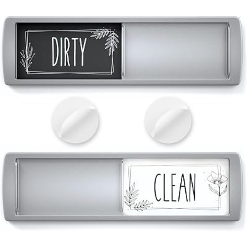ASSURED SIGNS Dishwasher Magnet Clean Dirty Sign 7 x 2 Inch, Premium Build