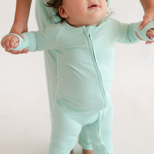 Infant Romper in Seafoam