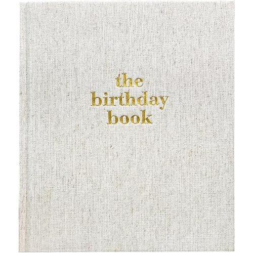 Baby Memory Book & Photo for Boys and Girls-Linen Keepsake Birthday Book Record a Milestone for Every Event from Birth to Age 18-Milestone Birthday book for new Mom