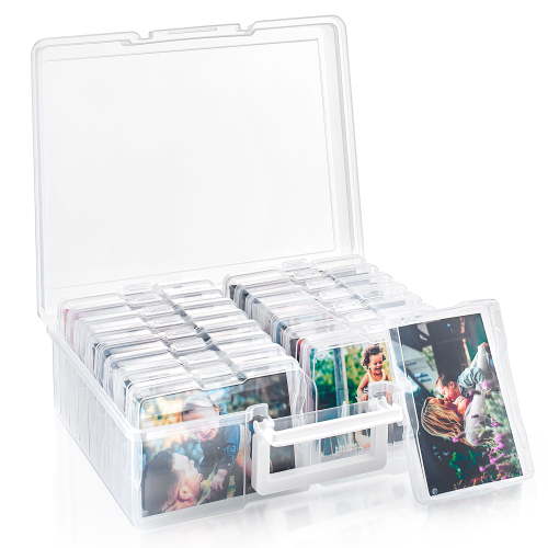 Sorbus 4x6 Photo & Craft Organizer Box with 16 Clear Cases