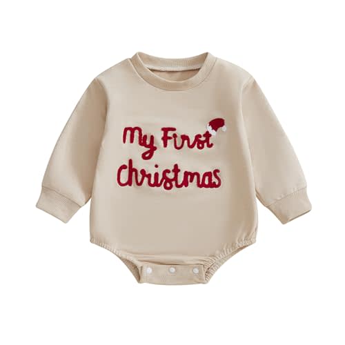 MERSARIPHY Baby Christmas Clothes Baby Boy Girl Sweatshirt Romper Santa Baby Romper Tops Fall Winter Outfits