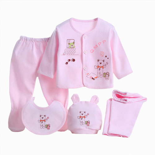 XZNPDUCQ Newborn Preemie Newborn Baby Boy Girl 5Pcs Unisex Newborn Baby Cotton Layette Outfit Set Newborn for Newborn to 3 Months Essentials and Accessories Gifts Layette Set
