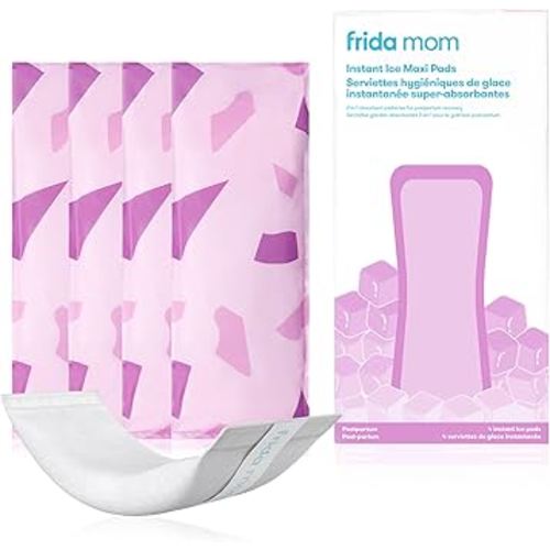 Frida Mom 2-in-1 Postpartum Pads, Absorbent Perineal Ice Maxi Pads, Instant Cold Therapy Packs and Maternity Pad in One, 4ct