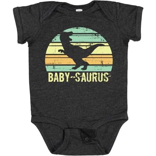 inktastic Grunge Baby-Saurus T-Rex Baby Bodysuit