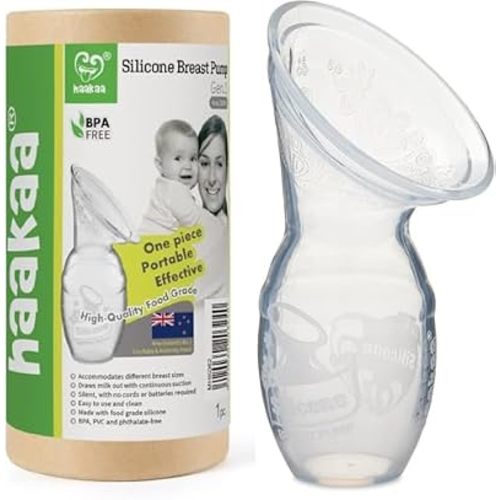 Haakaa Silicone Breastfeeding Manual Breast Pump Milk Pump 100% Food Grade Silicone BPA PVC and Phthalate Free | 4 oz Capacity