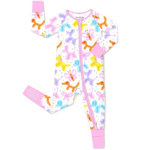 babee Reshinee Bamboo Viscose Baby Footie Pajama, Zipper Pajamas for Baby Boys & Baby Girls 0-24M