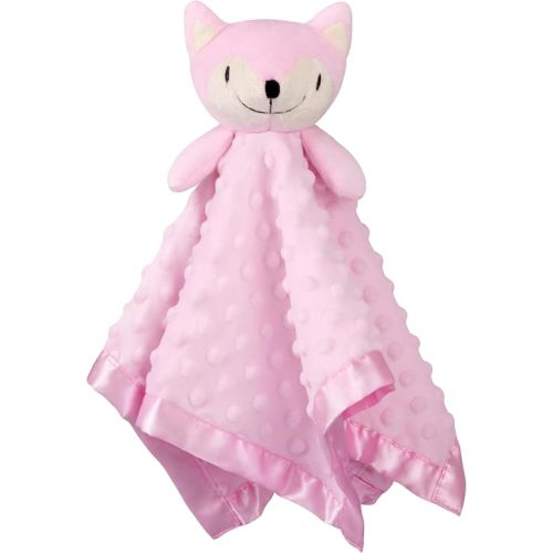 Pro Goleem Loveys for Babies - Soft Security Blanket Baby Snuggle Toy Newborn Stuffed Animals Baby Gifts for Girls, Pink Fox 16 Inch