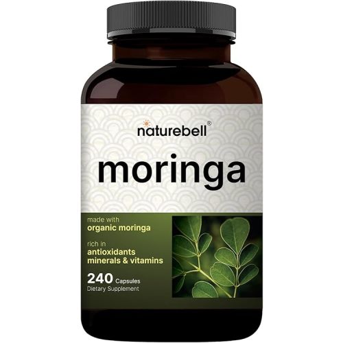 NatureBell Moringa - 240 Capsules - Organic Moringa for Immune, Energy & Skin Health Support* - Green Superfood Properties