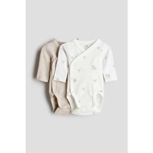 2-PACK COTTON WRAPOVER BODYSUITS