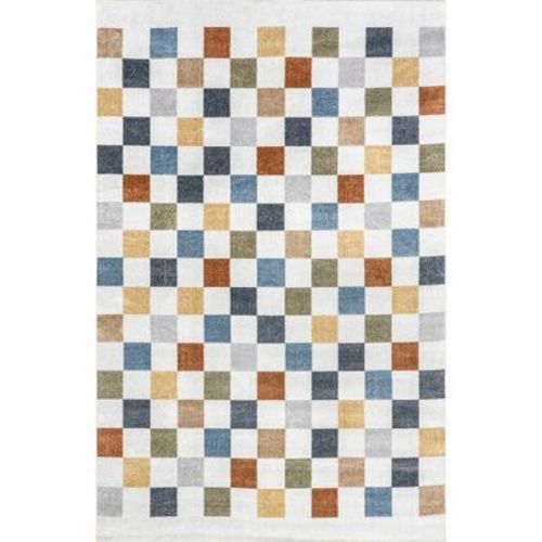 Nuloom Naya SpinClean Checkered Machine Washable Area Rug, 6' 7" x 9', Multicolored