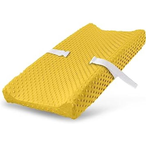 Changing Pad Cover, Ultra Soft Minky Dots Plush Changing Table Covers Breathable Mink Changing Table Sheets Cover Wipeable Changing Pad Covers for Infants Newborn Baby Girl Boy (Aspen Gold)