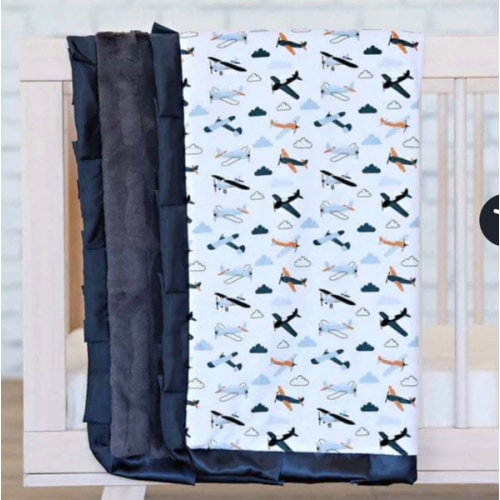 Airplane Plush Blanket | Minky Couture