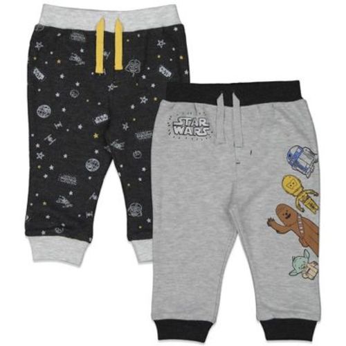 Star Wars C-3PO Chewbacca Yoda R2-D2 Newborn Baby Boys 2 Pack Jogger Pants Chewbacca, Gray 0-3 Months